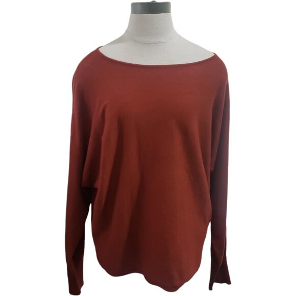 CT1830 Cyrus Lightweight Rust Long Sleeve Sweater L - Picture 1 of 3